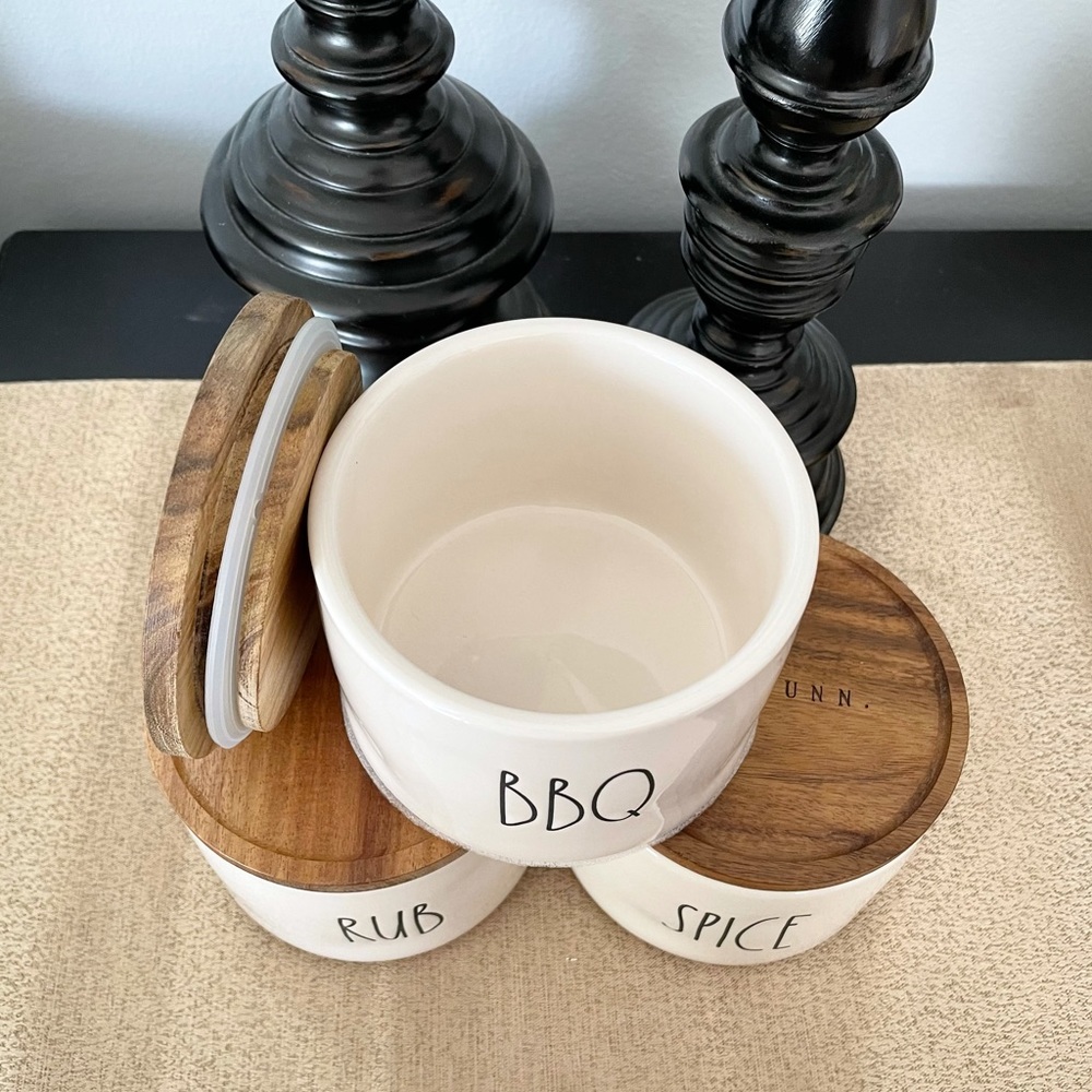 NWT Rae Dunn SPICE, BBQ, RUB Stackable Ceramic Jars - Picture 4 of 4
